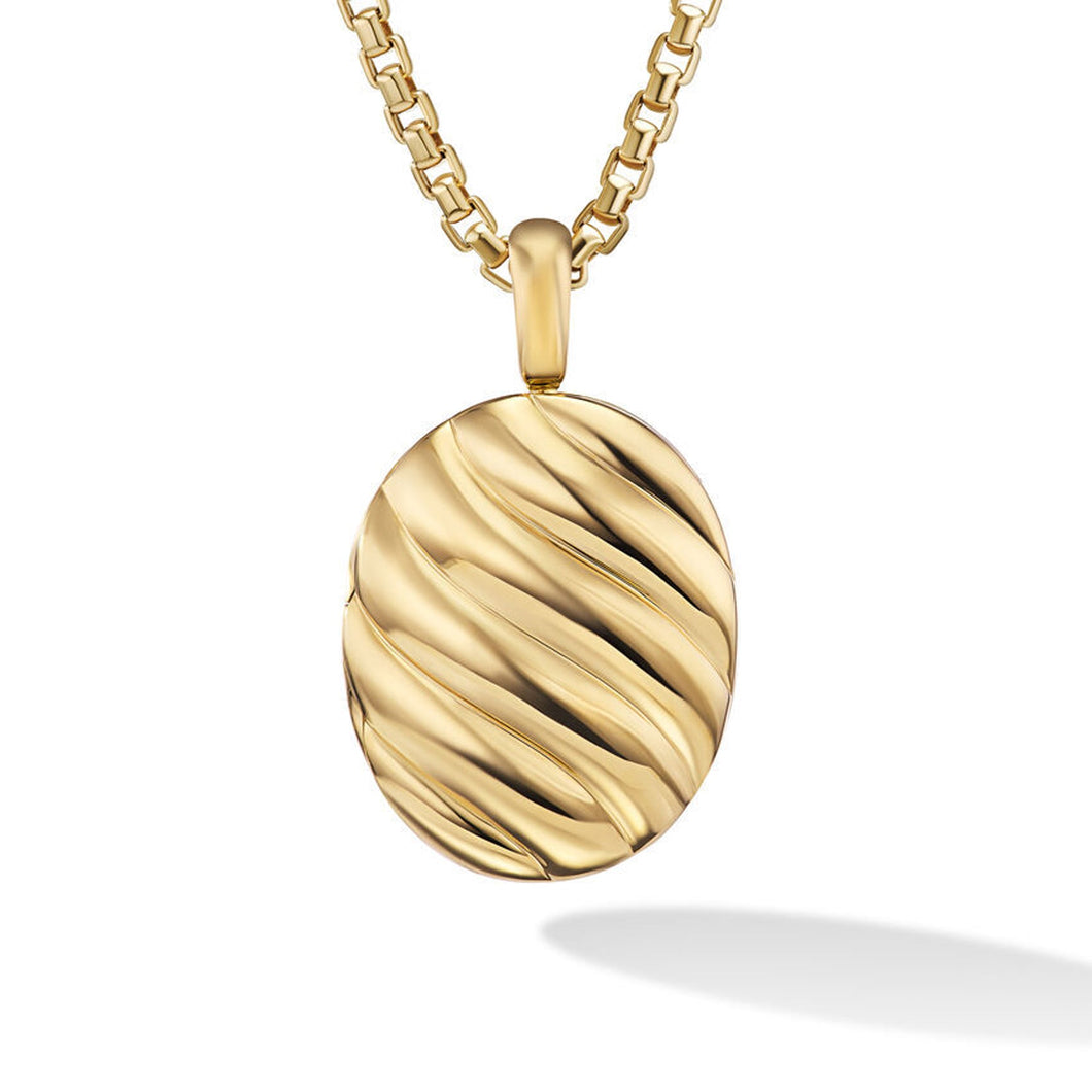 David Yurman Sculpted Cable Locket in 18K Yellow Gold 32mm