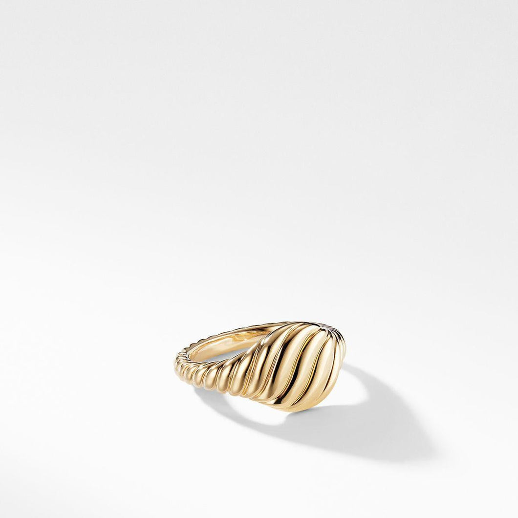 David Yurman Sculpted Cable Mini Pinky Ring in 18K Gold - Size 5