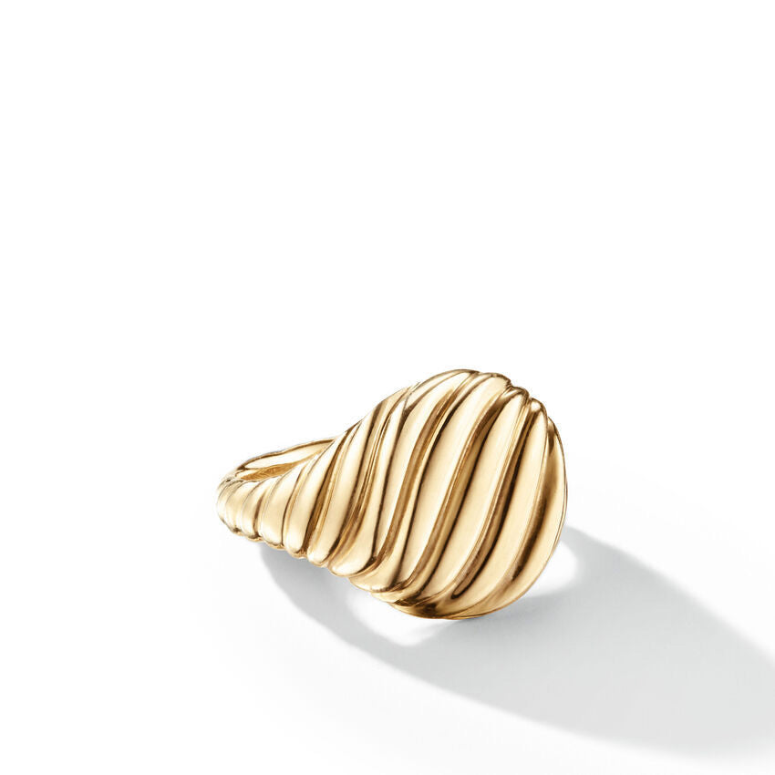 David Yurman Sculpted Cable Pinky Ring in 18K Yellow Gold | Size 3.5
