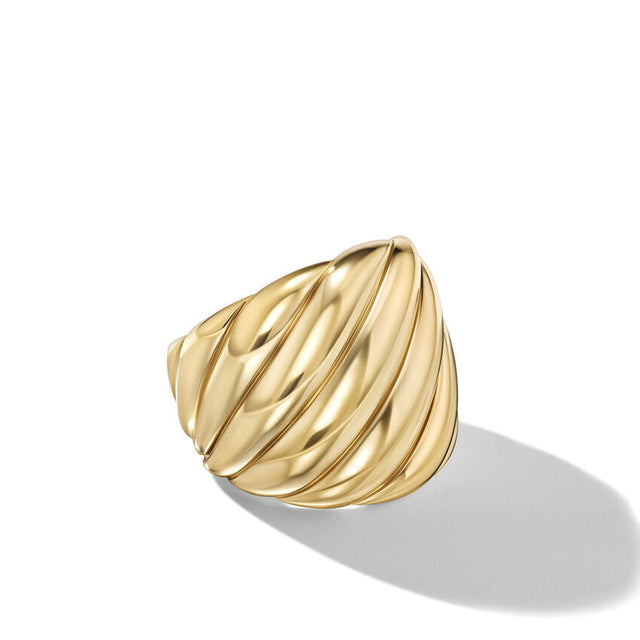 David Yurman Sculpted Cable Ring in 18K Yellow Gold | Size 7