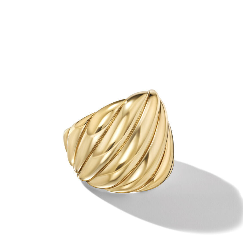 David Yurman Sculpted Cable Ring in 18K Yellow Gold | Size 7