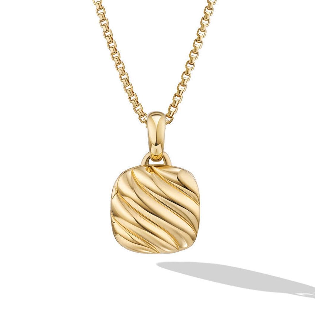 David Yurman Sculpted Cable Square Locket in 18K Yellow Gold 22.5mm