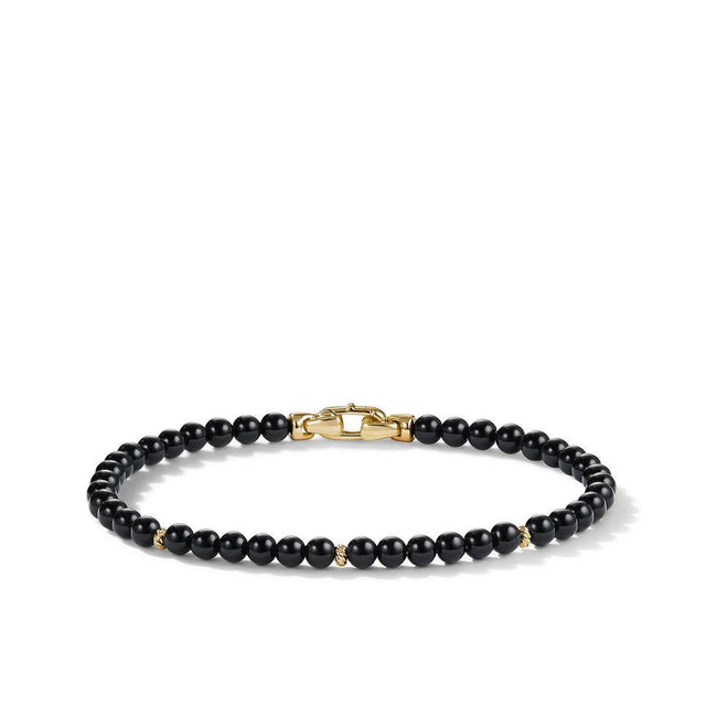 David Yurman Spiritual Beads Bracelet with Black Onyx and 14K Yellow Gold - Medium