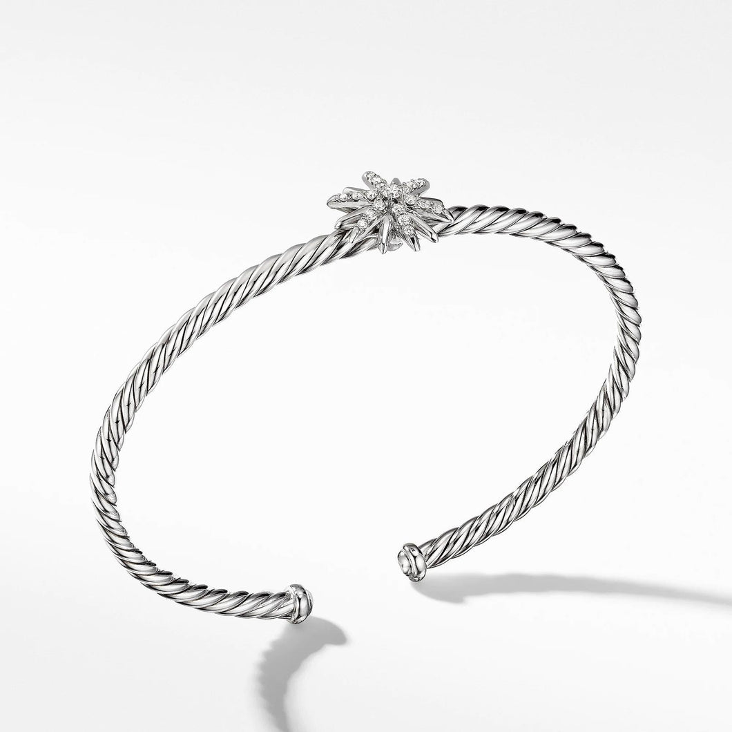 David Yurman Starburst Center Station Bracelet with Pave Diamonds - Medium