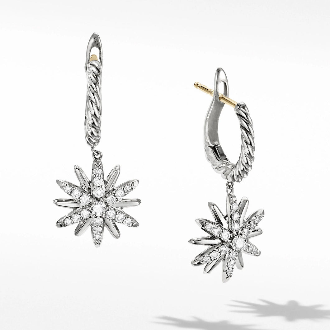 David Yurman Starburst Drop Earrings with Pave Diamonds