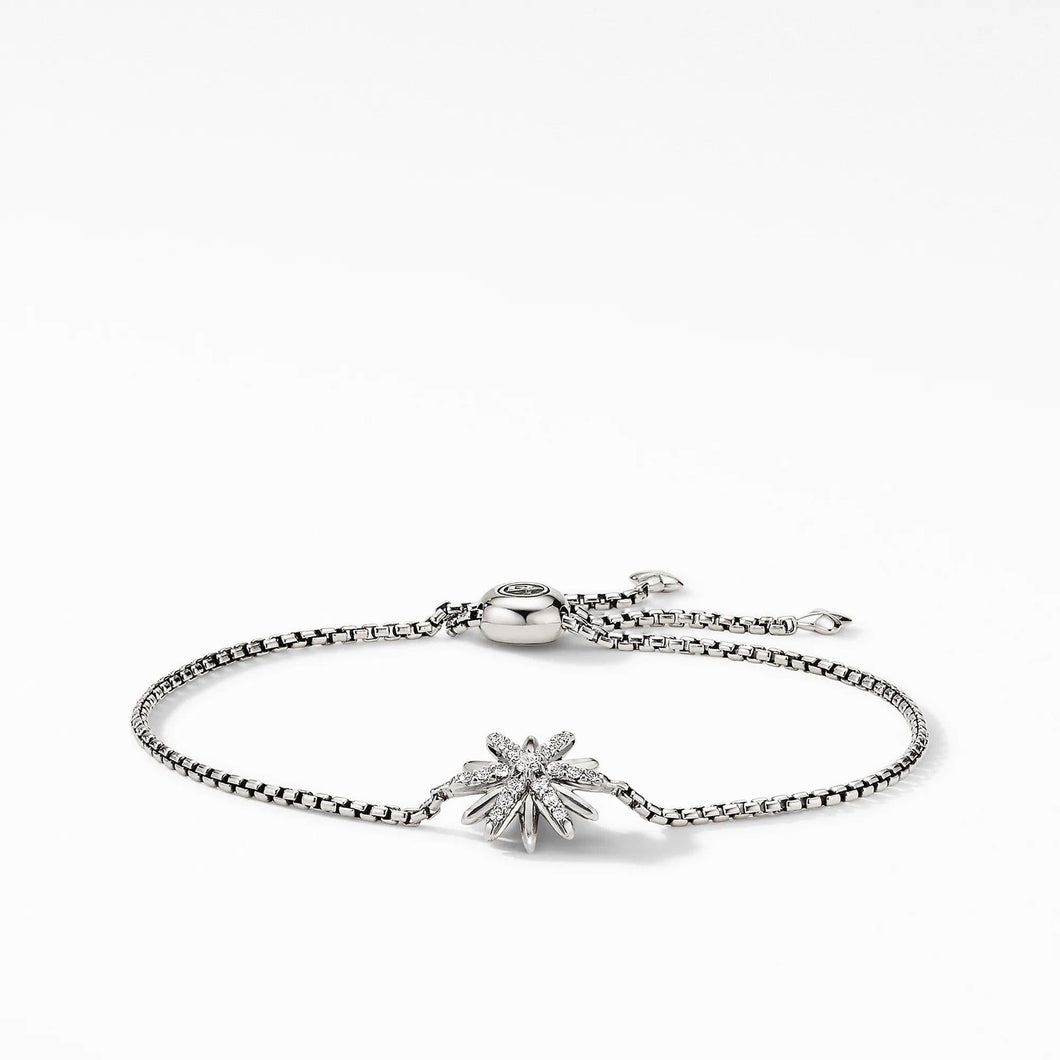 David Yurman Starburst Station Chain Bracelet with Pave Diamonds