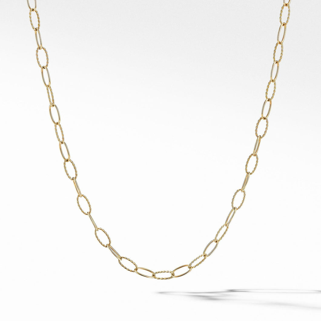 David Yurman Stax Elongated Oval Link Necklace in 18k Yellow Gold - 18 inches