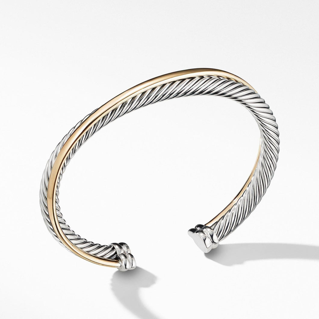 David Yurman The Crossover Collection Cuff with 18k Yellow Gold, 5mm - Medium