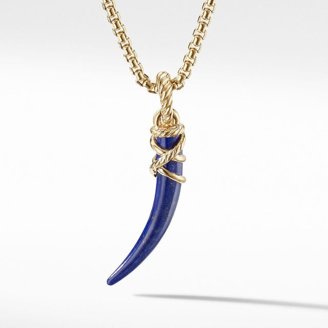 David Yurman Tusk Amulet with Lapis and 18K Yellow Gold