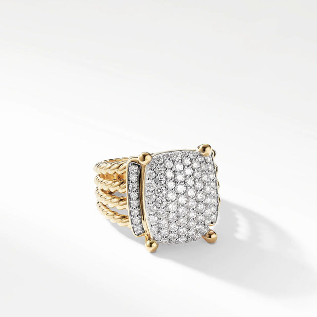 David Yurman Wheaton Ring with Diamonds in 18k Gold - Size 7