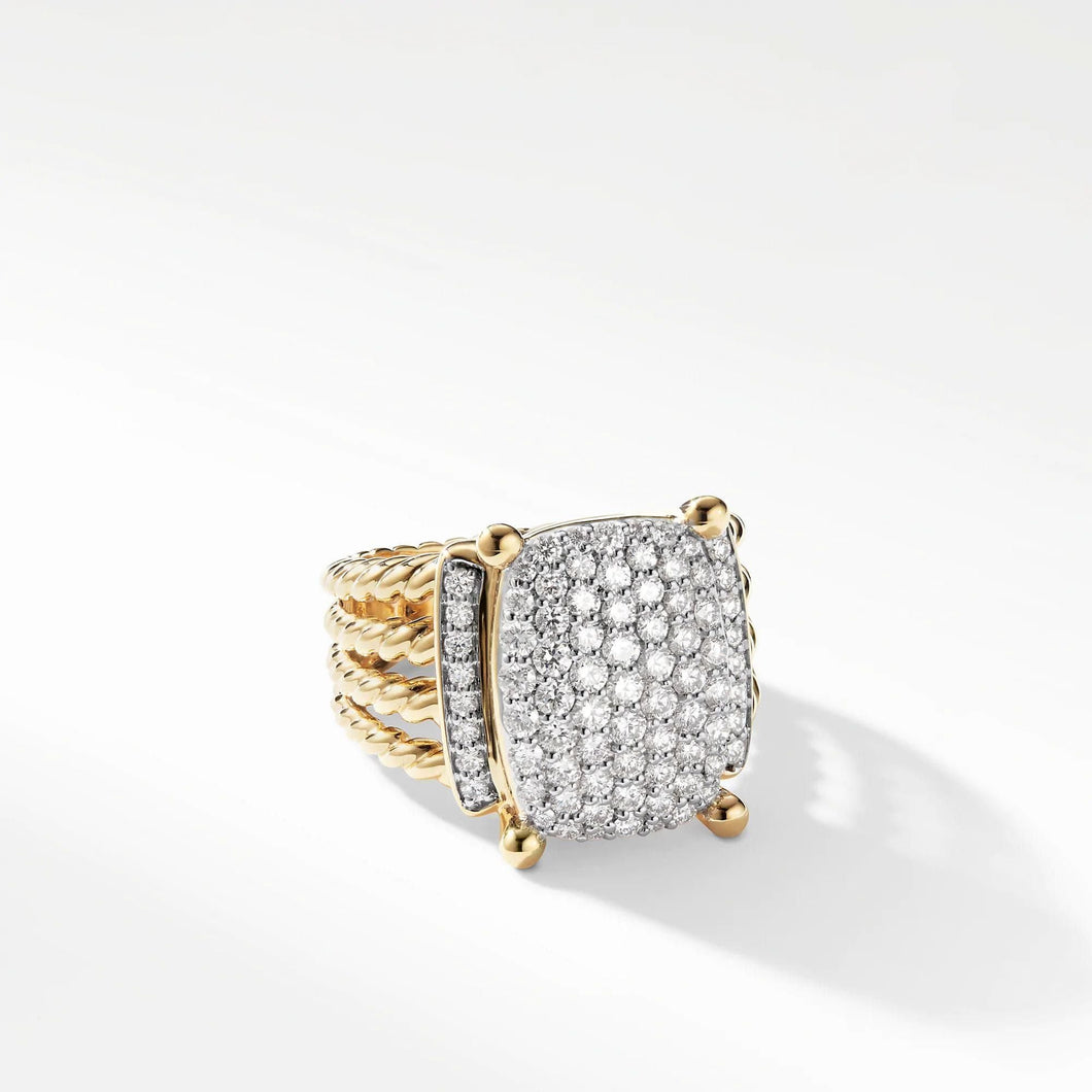 David Yurman Wheaton Ring with Diamonds in 18k Gold - Size 7