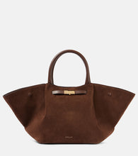 DeMellier New York Midi suede tote bag. Shop DeMellier Top-Handle Bags for women now.