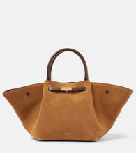 DeMellier New York Midi suede tote bag. Shop DeMellier Top-Handle Bags for women now.