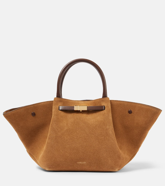DeMellier New York Midi suede tote bag. Shop DeMellier Top-Handle Bags for women now.