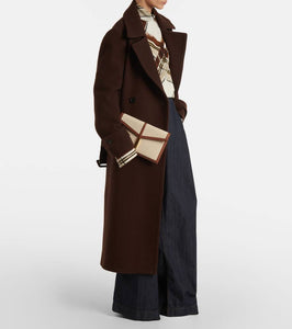 DeMellier Tokyo leather-trimmed canvas clutch
