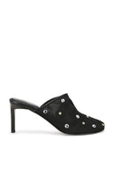 Dear Frances Sade Mule in Black | Black Crystals & Studs Closed Toe Mules for Women
