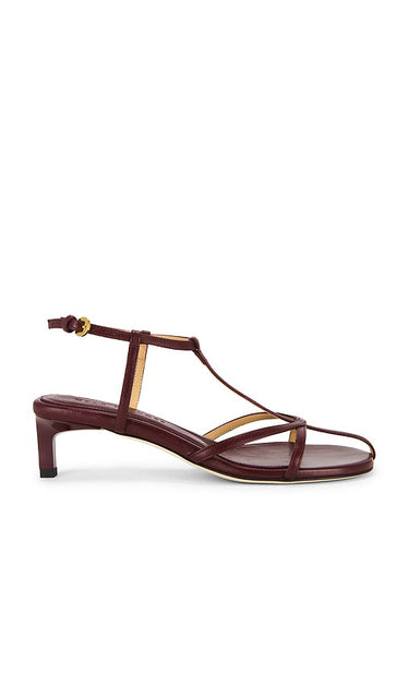 Dear Frances Tee Sandal in Burgundy | Bordeaux Strappy Heels for Women