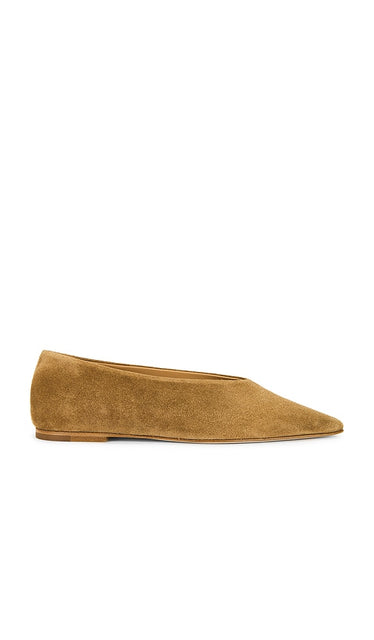 Dear Frances Topo Flat in Tan | Sand Suede Ballet Flats for Women