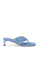 Dear Frances Wrap Mid Heel in Blue | Denim Heeled Sandals for Women