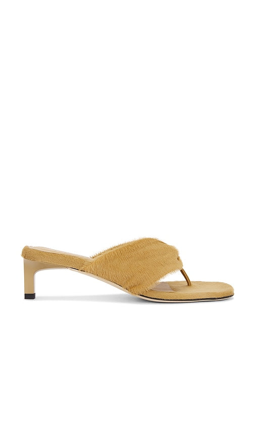 Dear Frances Wrap Mid Heel in Tan | Sand Heeled Sandals for Women