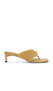 Dear Frances Wrap Mid Heel in Tan | Sand Heeled Sandals for Women