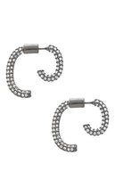 Demarson Mini Luna Earrings in Metallic Silver