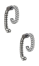 Demarson Mini Luna Earrings in Metallic Silver
