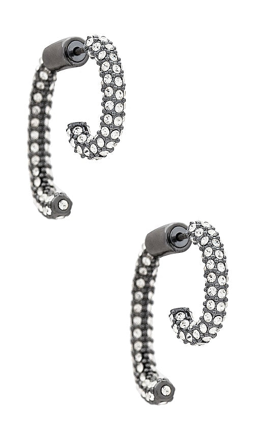 Demarson Mini Luna Earrings in Metallic Silver