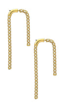 Demarson Pave Celeste Earrings in Metallic Gold