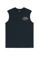 Deus Ex Machina Chrome Muscle Tank in Navy - Deus Ex Machina - Débardeur musclé chromé - Bleu marine - Deus Ex Machina 海军蓝镀铬肌肉坦克 - Deus Ex Machina Chrom-Muscle-Tanktop in Marineblau - Deus Ex Machina 크롬 머슬 탱크 네이비 색상 - Canotta Deus Ex Machina cromata Muscle in blu marino