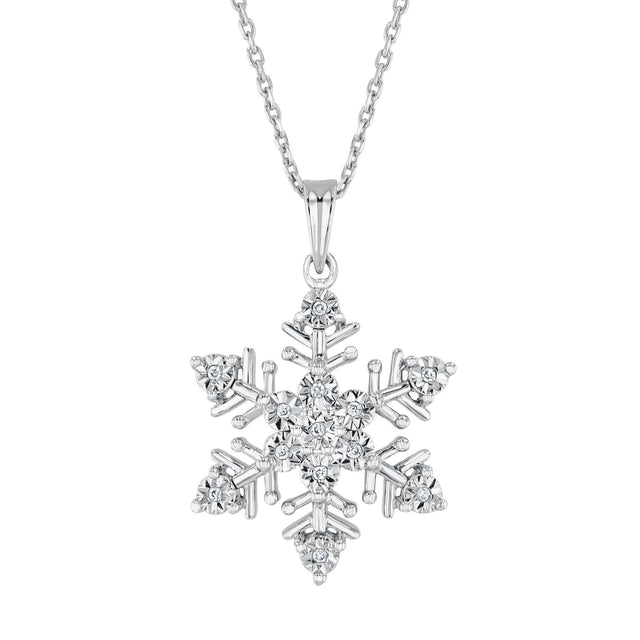 Diamond Accent Snowflake Pendant Necklace