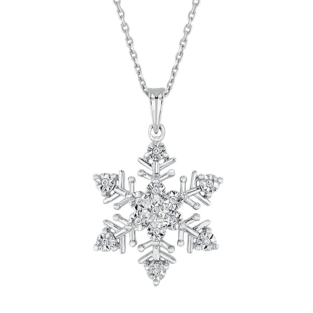 Diamond Accent Snowflake Pendant Necklace
