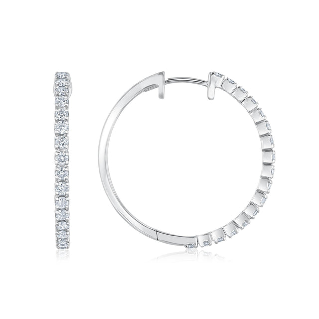 Diamond Hoop Earrings 1ctw