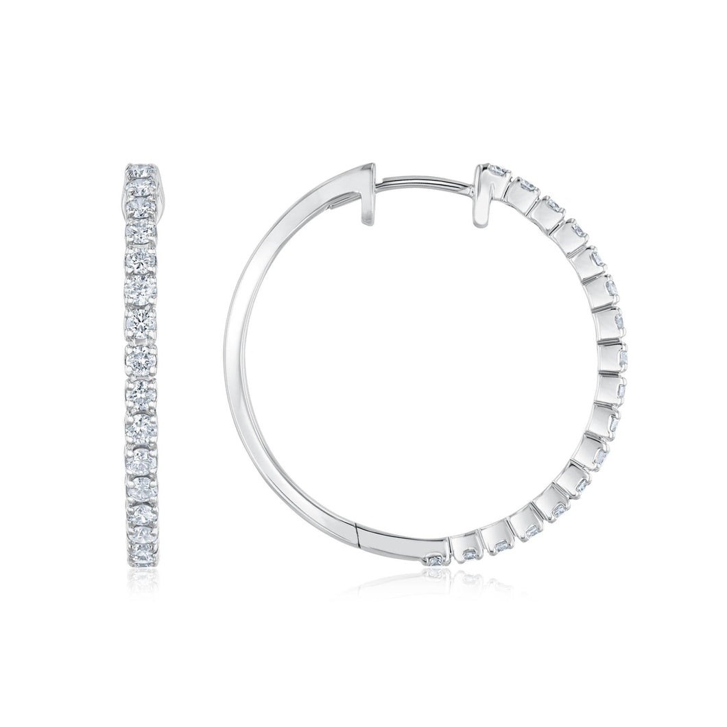 Diamond Hoop Earrings 1ctw