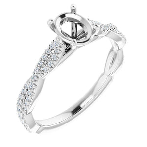 Diamond Twist White Gold Engagement Ring Setting