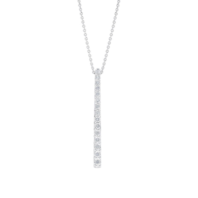 Diamond Vertical Bar Pendant Necklace 1/15ctw