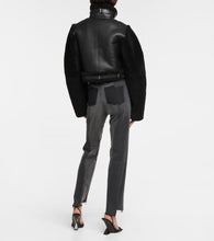 Dion Lee Shearling-trimmed leather jacket