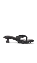 Dirt Range Thongs in Black | Black Heeled Sandals for Women