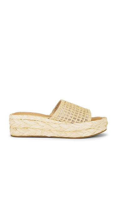 Dolce Vita Chavi Mesh Sandal in Beige | Natural Platform Sandals for Women