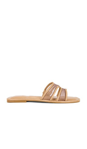Dolce Vita Flori Flat in Tan | Light Tan Flat Slides for Women