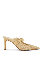 Dolce Vita Keekee Heel in Neutral | Light Natural Woven Raffia Pump Heels for Women