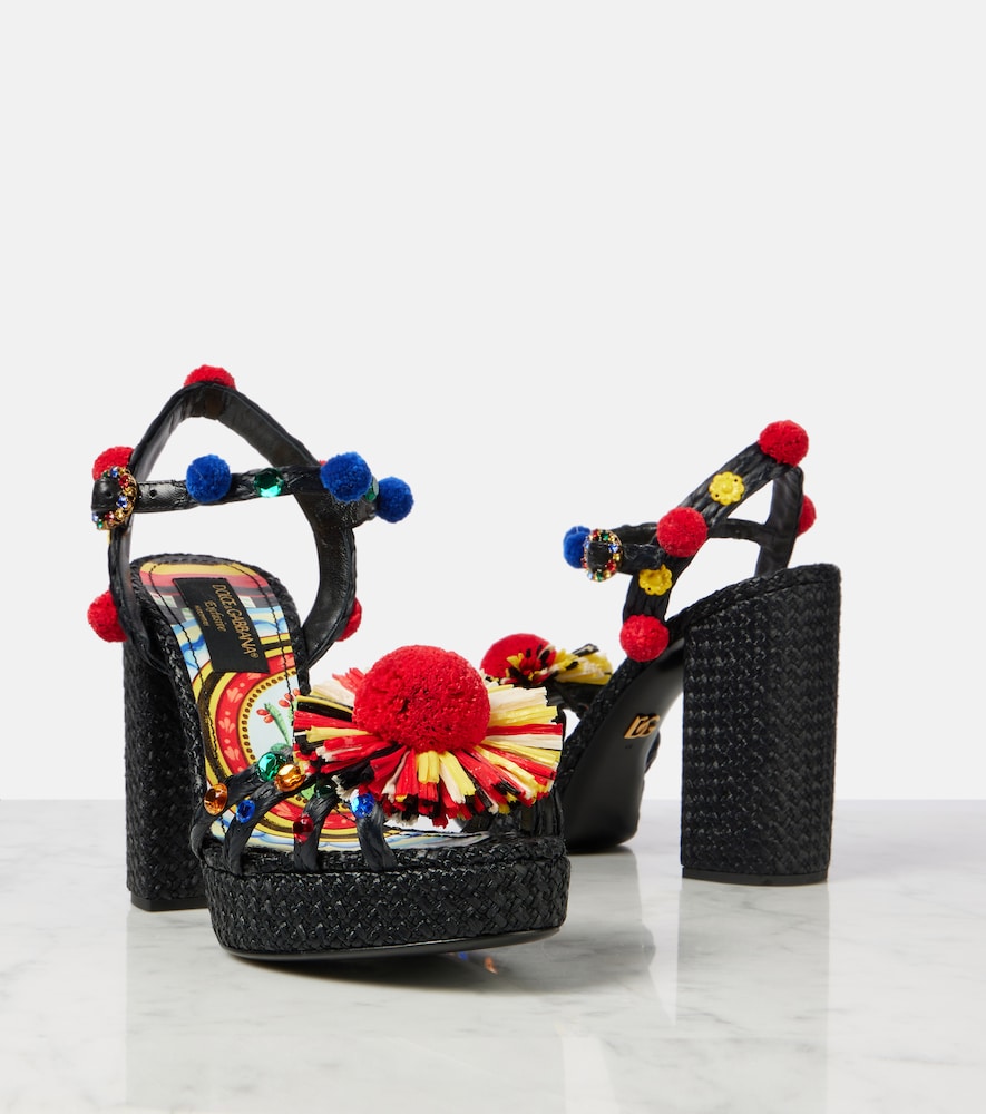 Dolce&Gabbana 105 embellished raffia sandals