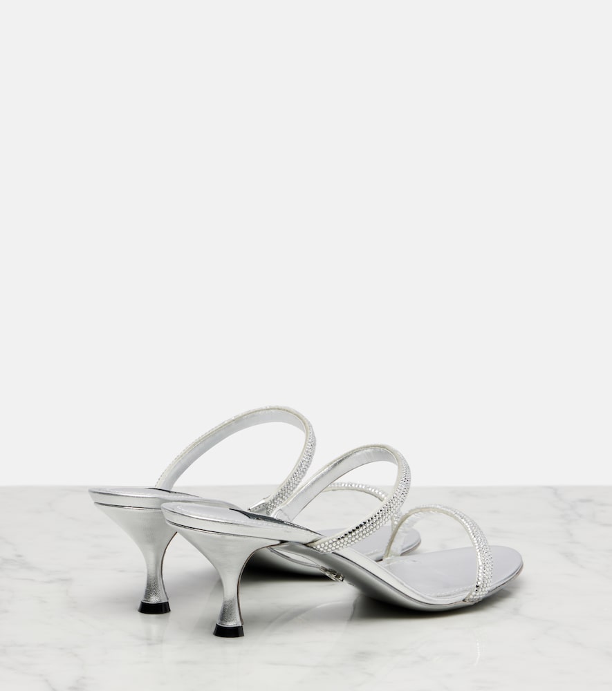 Dolce&Gabbana 60 crystal-embellished satin mules