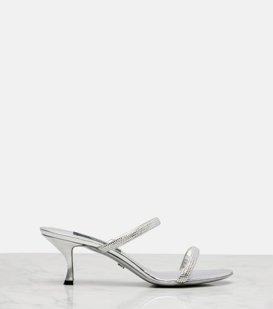 Dolce&Gabbana 60 crystal-embellished satin mules