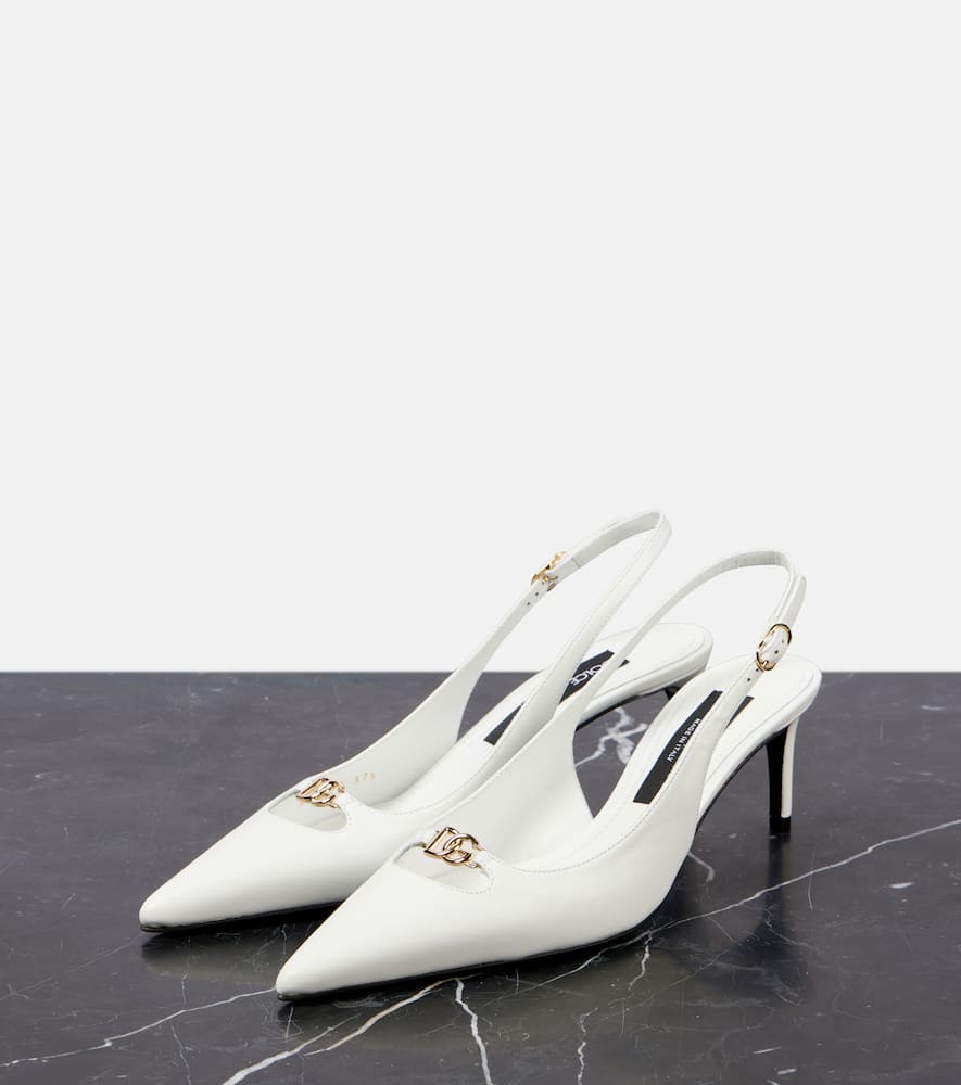 Dolce&Gabbana 60 leather slingback pumps