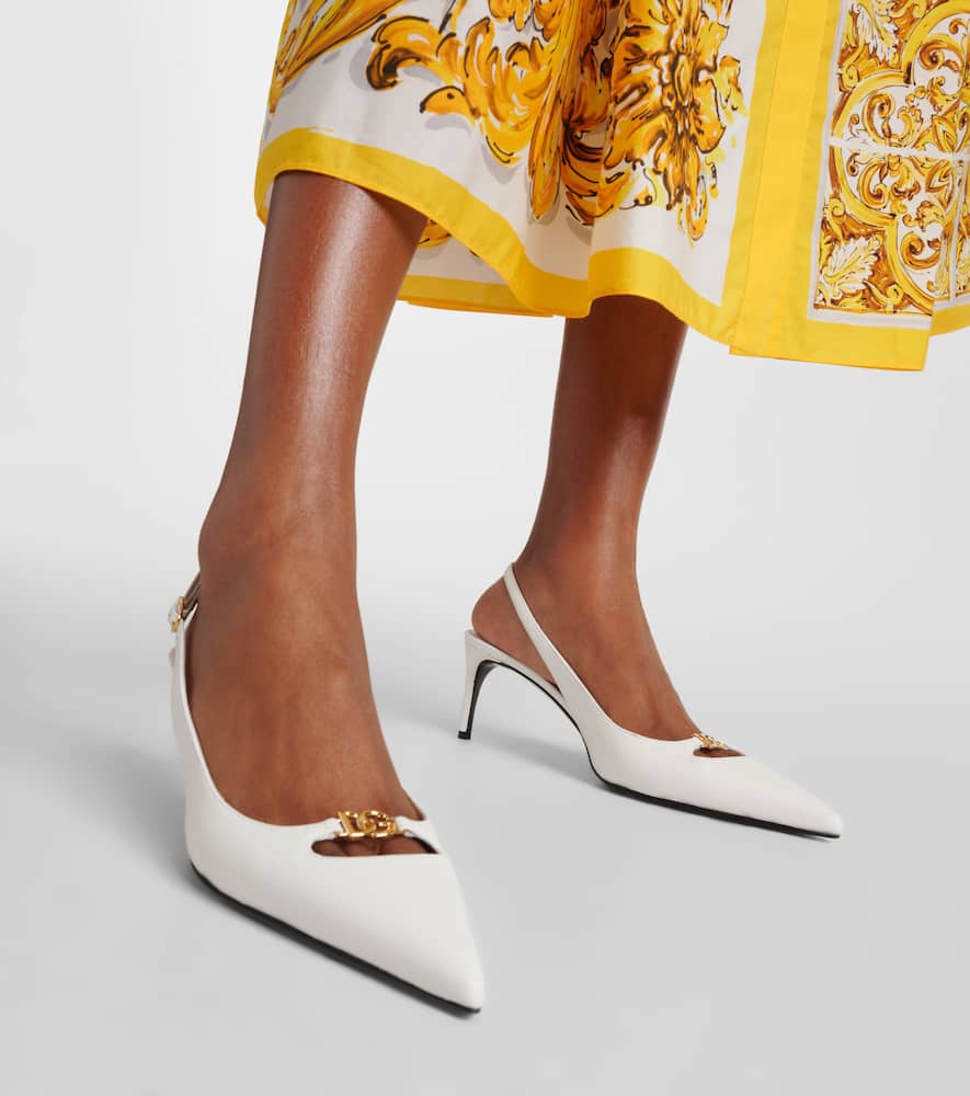 Dolce&Gabbana 60 leather slingback pumps