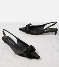 Dolce&Gabbana Bow-detail satin slingback pumps