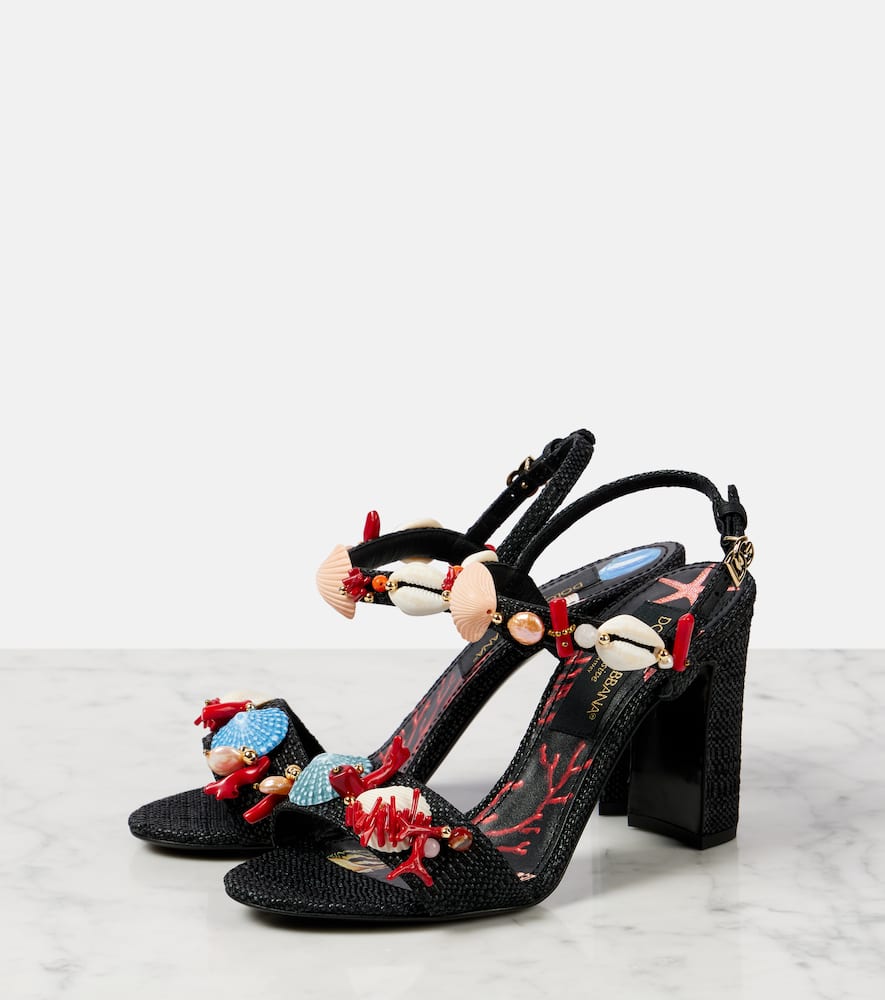 Dolce&Gabbana Capri Kiera Sophia embellished raffia sandals