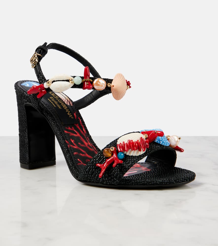 Dolce&Gabbana Capri Kiera Sophia embellished raffia sandals