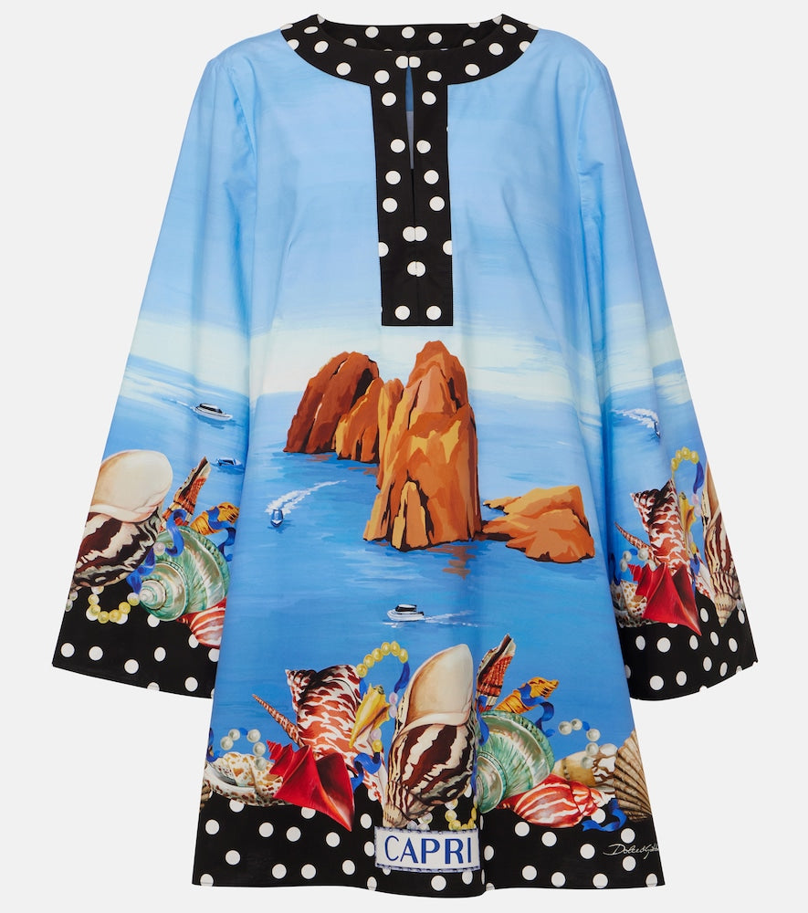 Dolce&Gabbana Capri printed cotton kaftan. Dolce&Gabbana Capri印花棉质长袍